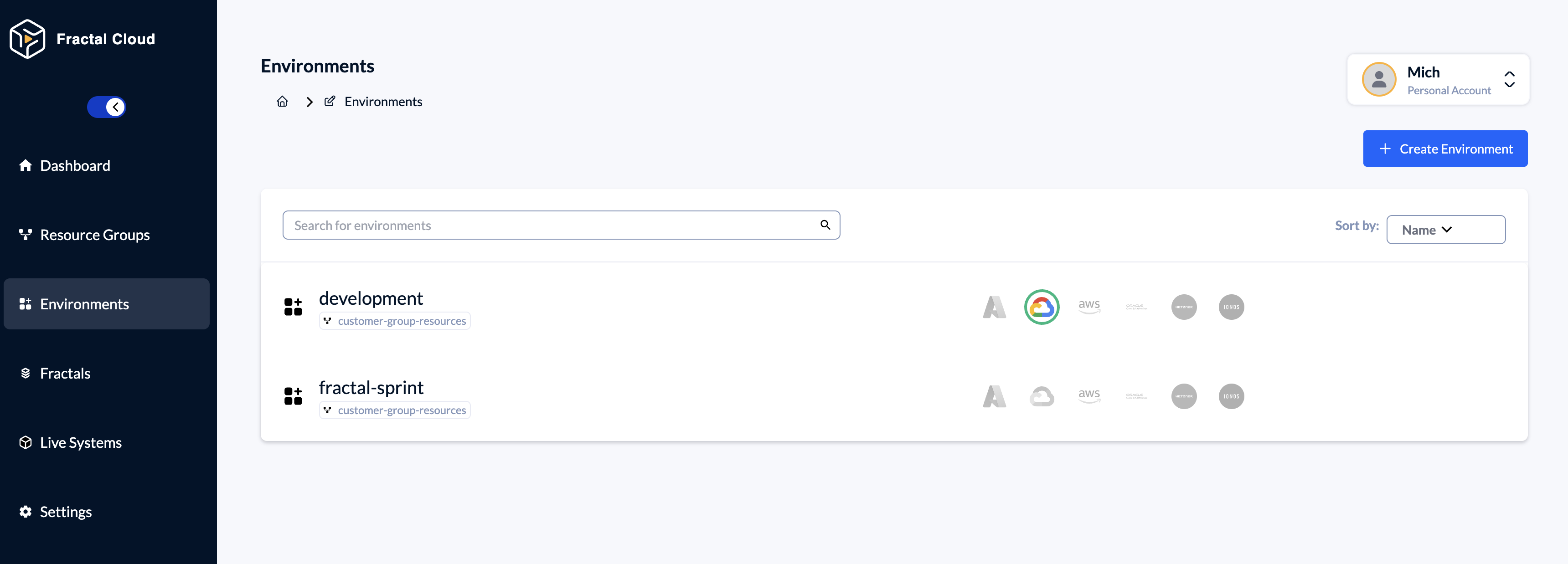 Fractal Cloud Environments